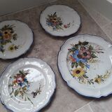 Old earthenware wall plates Bassano Italy floral decor