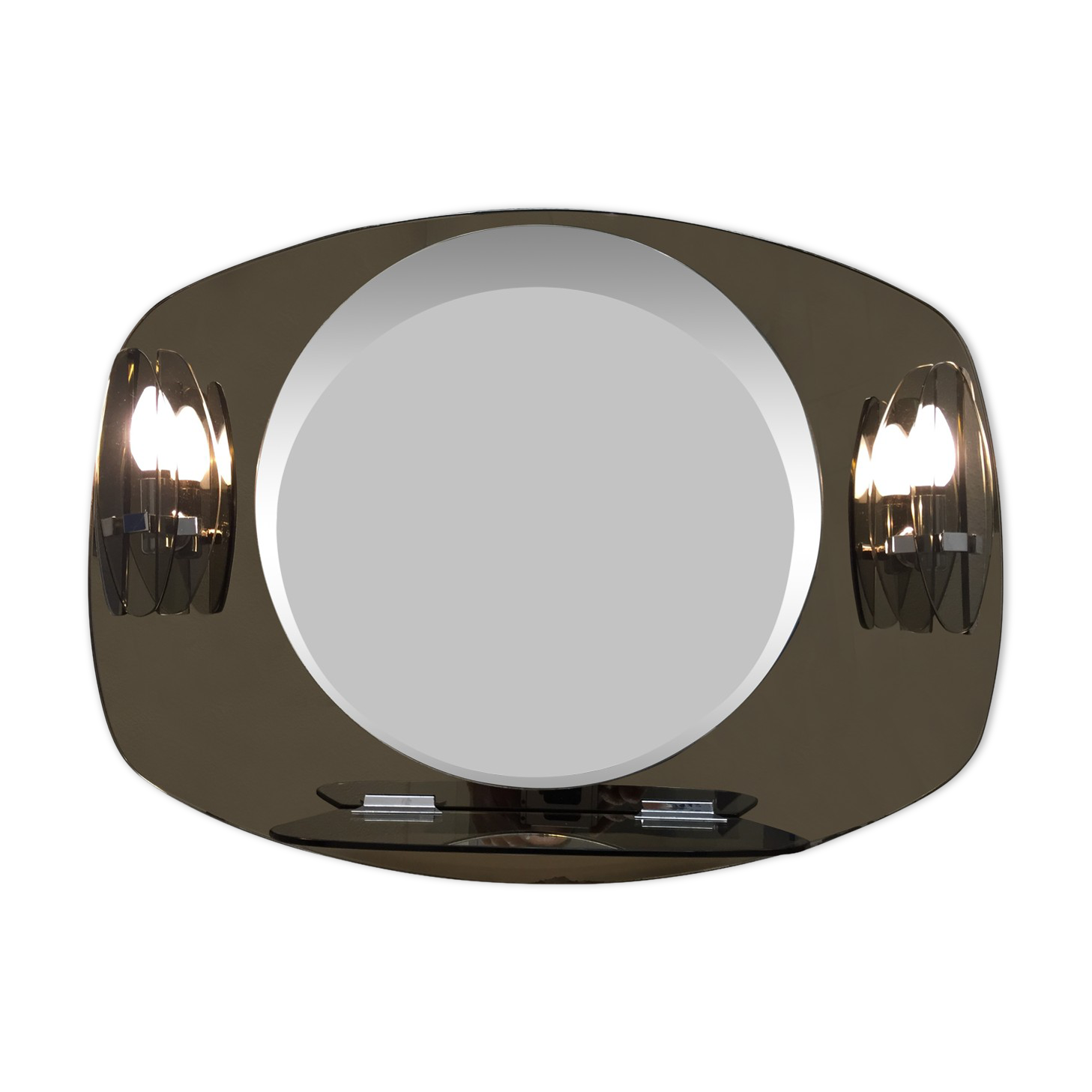 Mirror smoked ice design bright vintage 1970