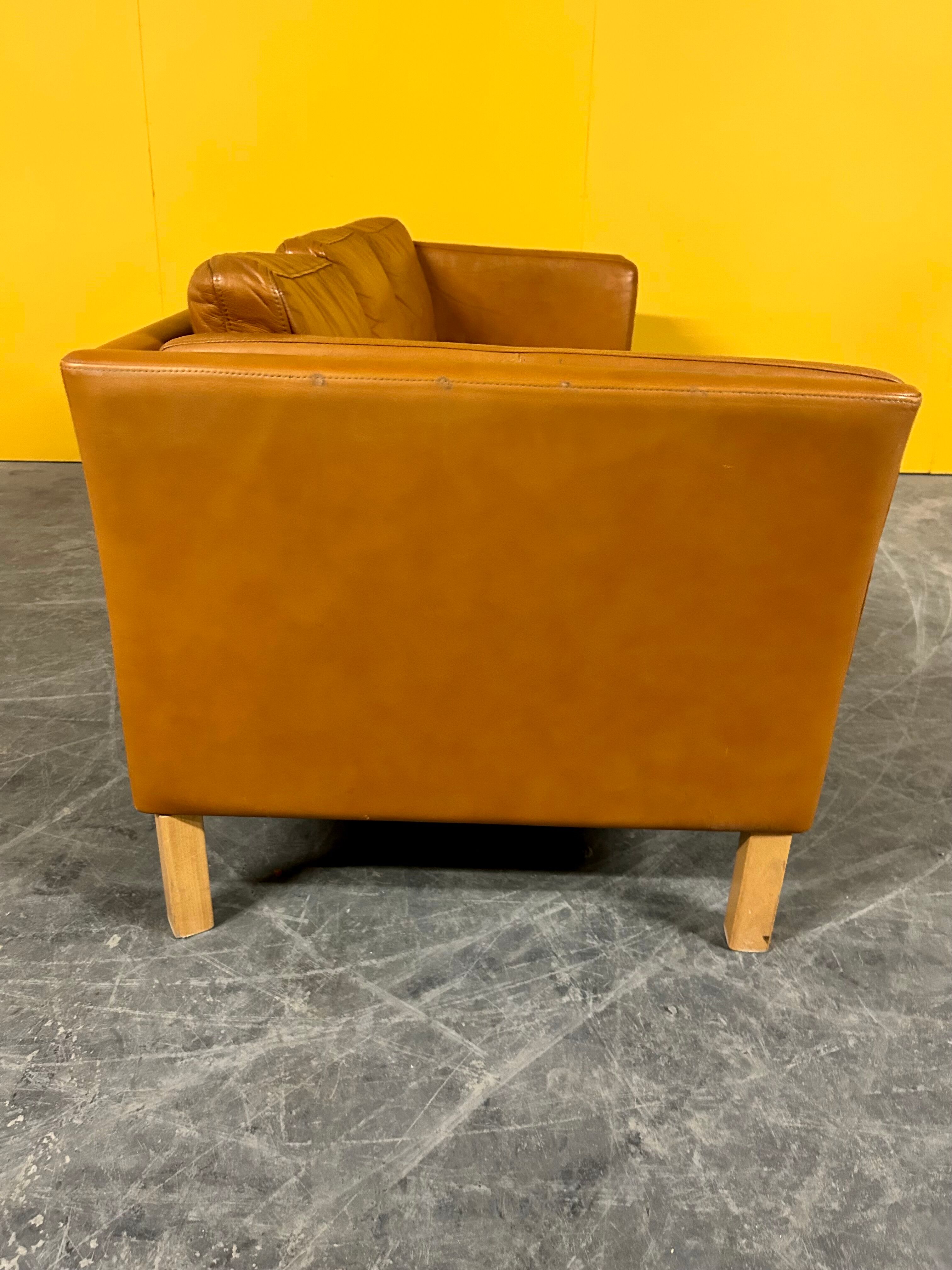 Danich vintage  seater cognac leather sofa