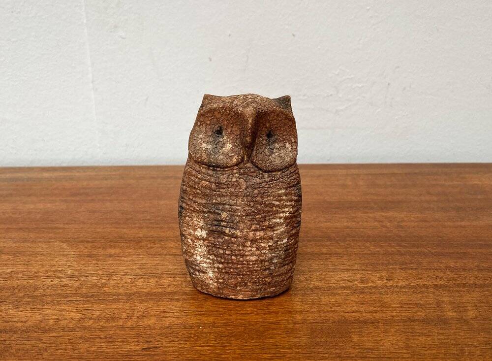 Owl sculpture in Italian pottery from the mid-century by Aldo Londi for Bitossi, 1960s.