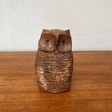 Owl sculpture in Italian pottery from the mid-century by Aldo Londi for Bitossi, 1960s.