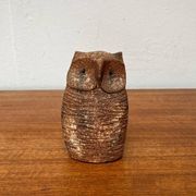 Owl sculpture in Italian pottery from the mid-century by Aldo Londi for Bitossi, 1960s.