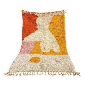 Tapis marocain en laine naturelle unique 3x2 m