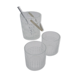 Aperitif set including an ice bucket, tongs and 2 glasses