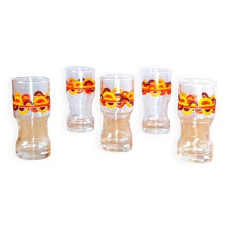 Set of 5 70s pop glasses