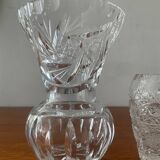 Trio of vintage Bohemian crystal vases