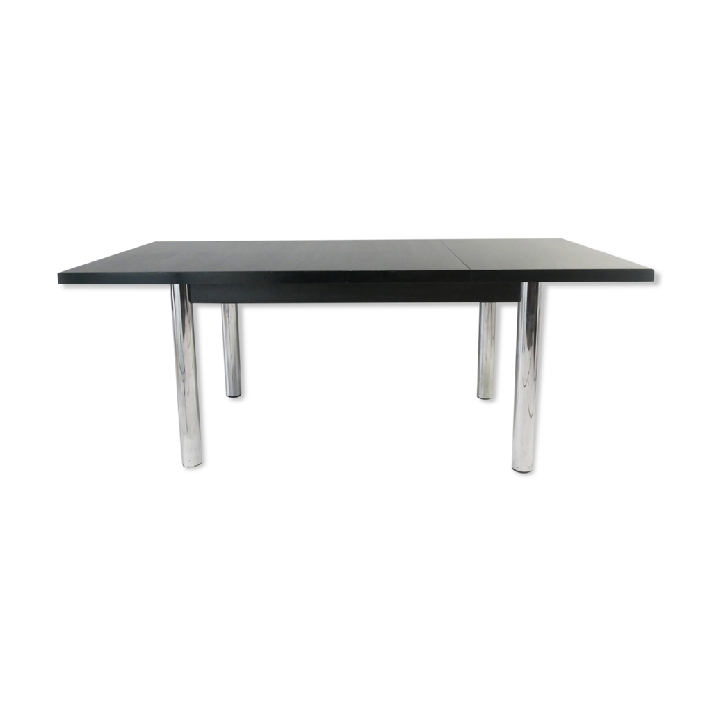 Table à manger extensible en frêne noir massif Habitat 1970 Selency