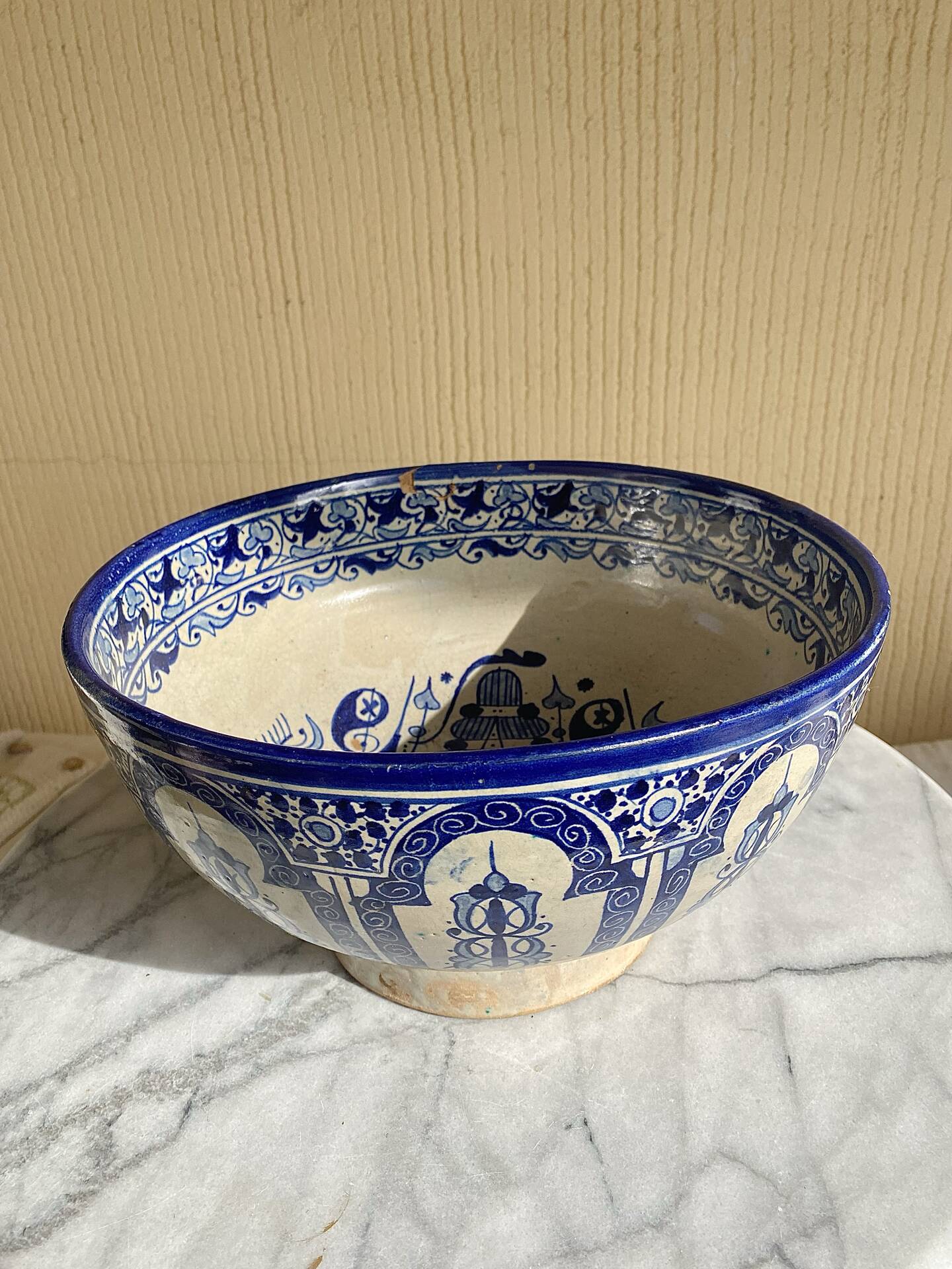 Ancien grand plat tarbouche marocain XIXeme