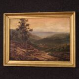Small romantic landscape French painting from the 1920s