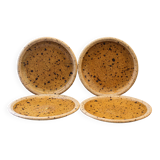 Set of 4 pyrite stoneware plates