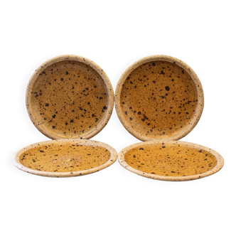 Set of 4 pyrite stoneware plates