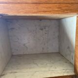 Bedside table Louis XV of the 1930s in walnut and marble top