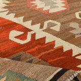 Geometric Mutlicolor Large Vintage Kilim Rug, 298x392Cm