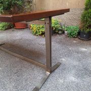 Vintage Desk Table in Wood and Chromed Metal by Gianno Moscatelli for Formanova, 1960s
