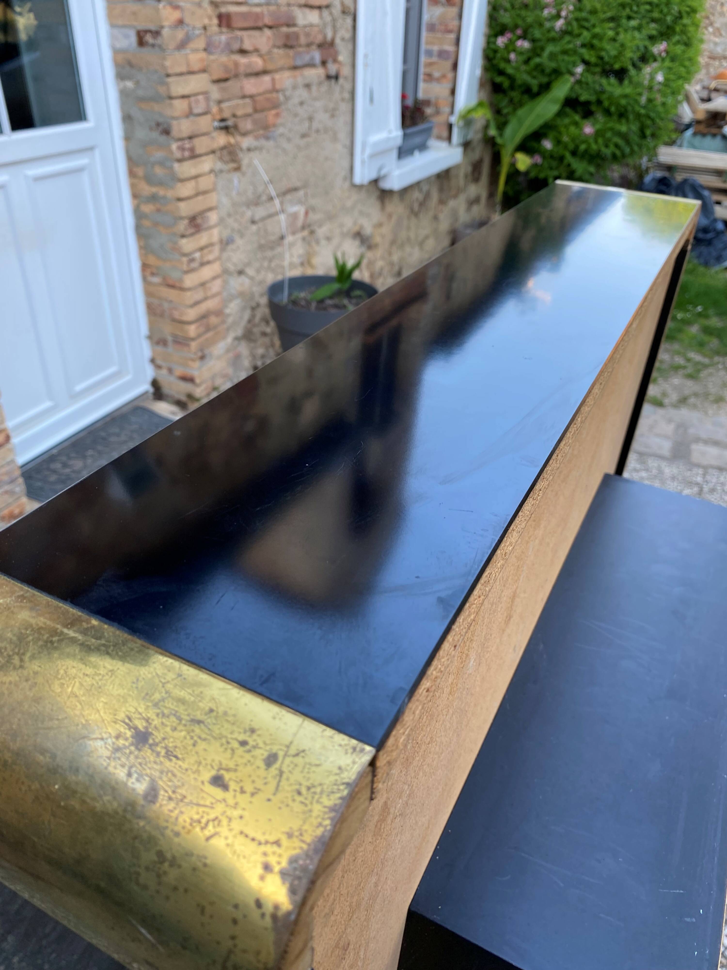 Vintage black coffee table from the 50s