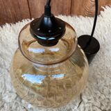 Tulip suspension in vintage amber glass