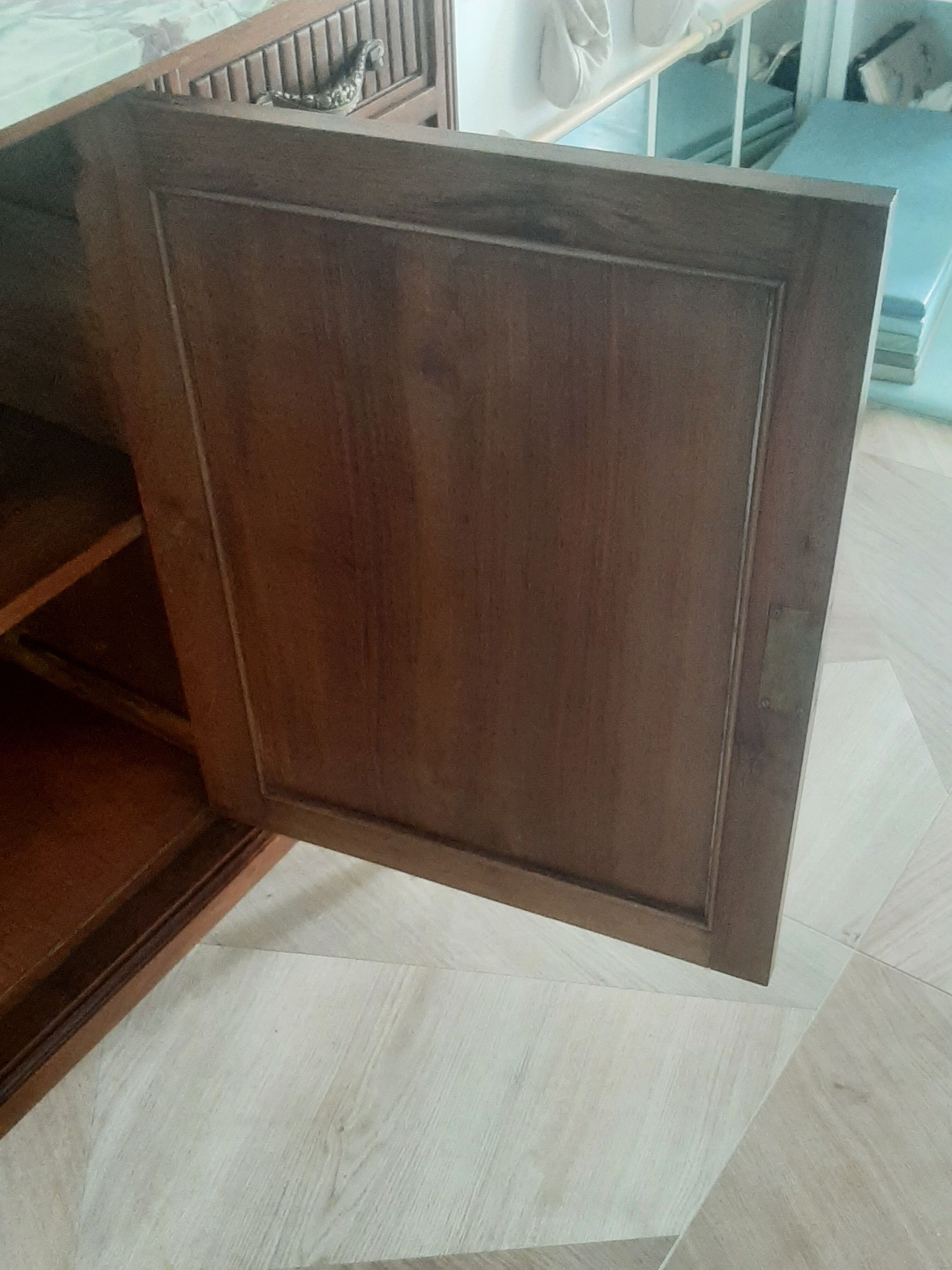 Sideboard - 1920 - art deco - 1 door - 2 drawers - gray marble top