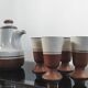 Vintage ceramic set – Jug & 4 footed glasses 70s - Korea