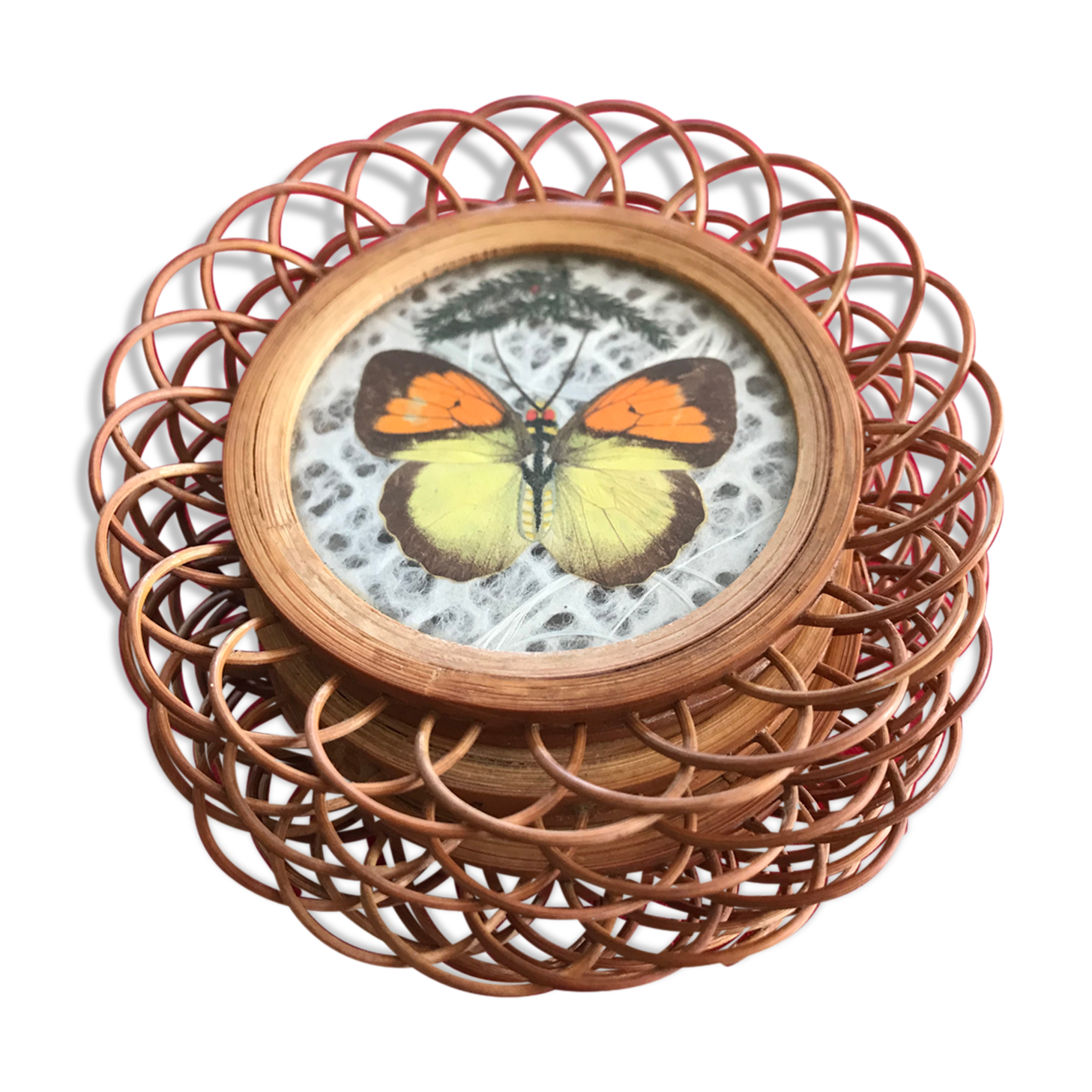 Vintage wicker coasters