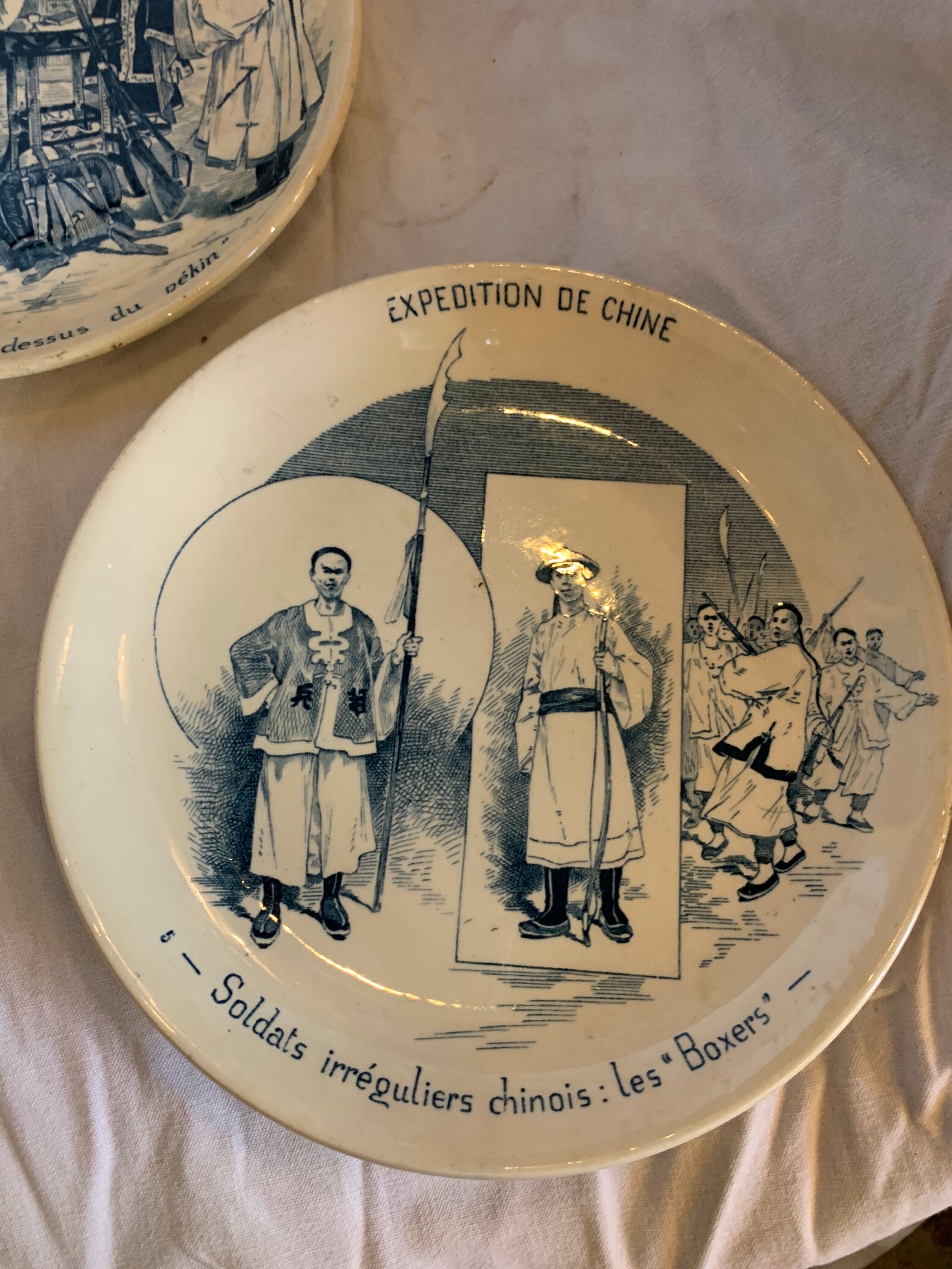 5 sarreguemine themed plates "Theme China"