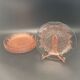 Vintage pink transparent glass dessert plates