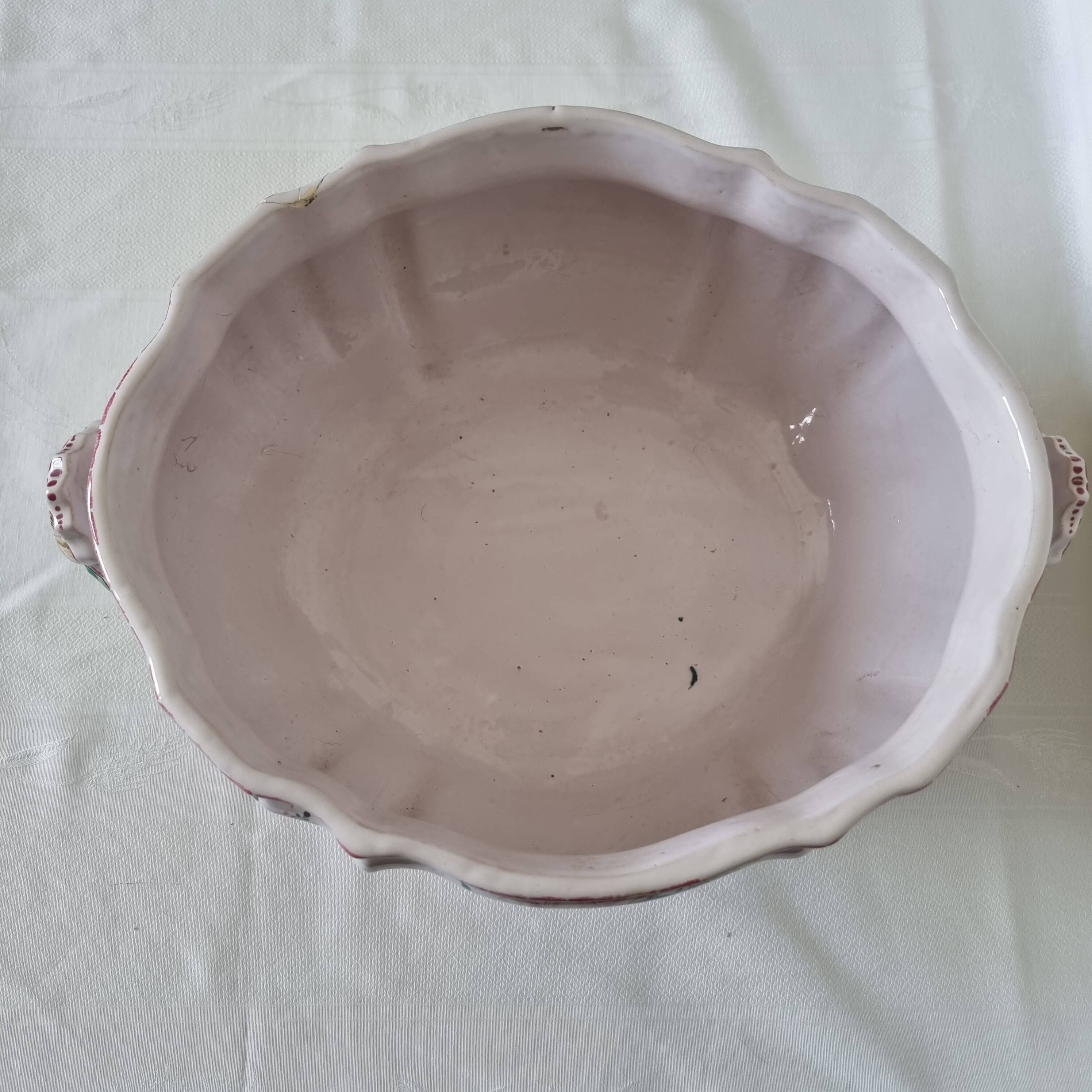 Antique 18th century Marseille earthenware planter by Veuve Perr