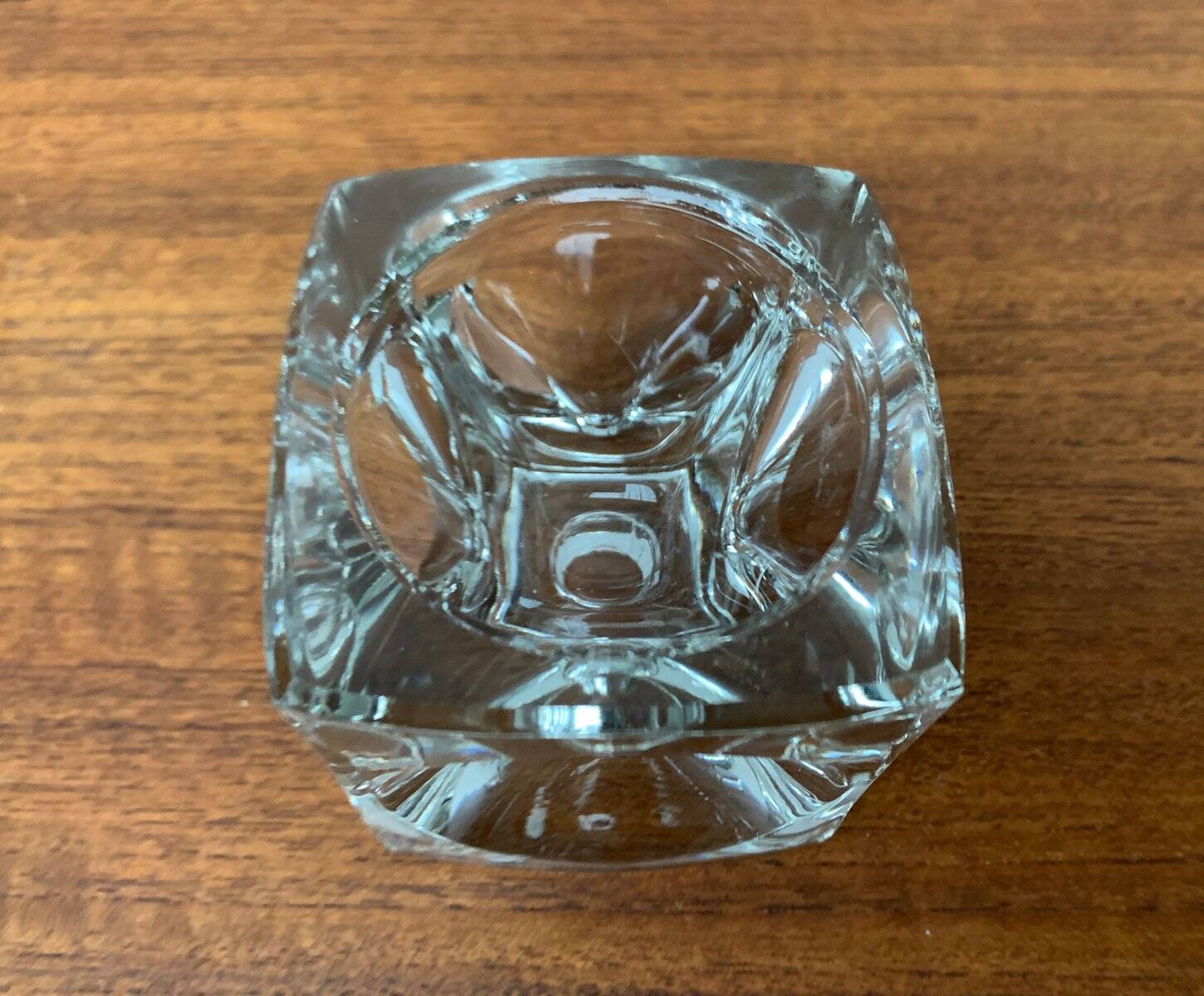 German glass cube ice candle holder by Peill & Putzler, 1970s.