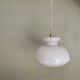 Vintage lampshade pendant light in white opaline