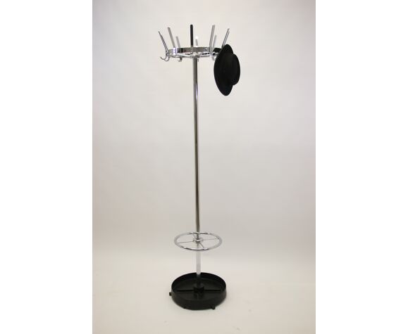 Vintage Chrome Standing Coat Rack With Cast Iron Umbrella Selency Vintage Chrome Standing Coat Rack With, Cast Iron Free Standing Coat Racks