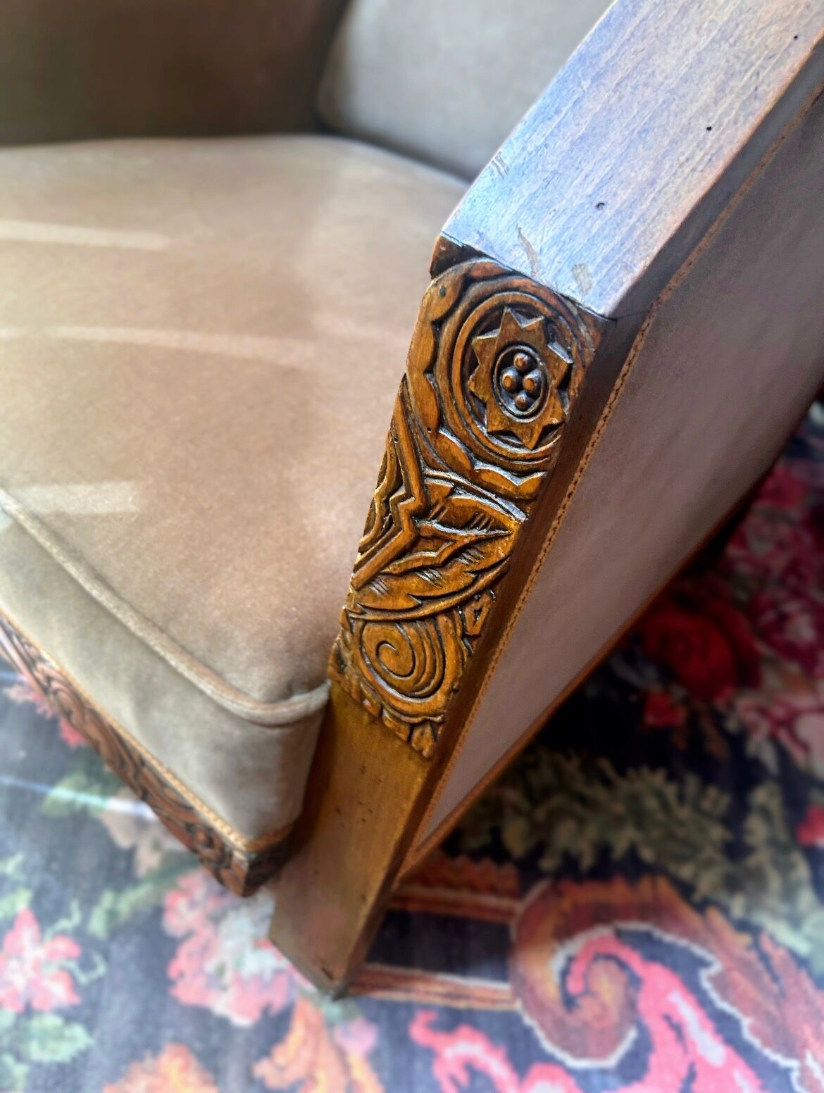 Pair of Art Deco club armchairs, renovated