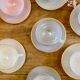 Set of 8 vintage cups and subcups, pastel Arcopal