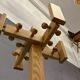 Freestanding mid-century pine coat rack, solid wood, 1970s, Europe