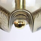 1 of 7 large smoked glass pendant by Peill & Putzler, Germany, 1970s