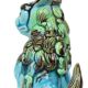 Vintage Chinese Komainu Guardian Lion Foo Dog Blue 19cm