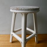 White rattan stool