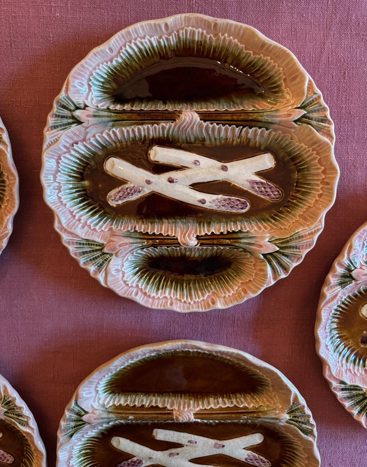 Barbotine plate service from Bavent (Orchies) 19th century (19th century)