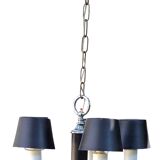 40s pendant chandelier with metal lampshades