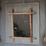 Bamboo imitation wood mirror, antique mirror, hanging mirror
