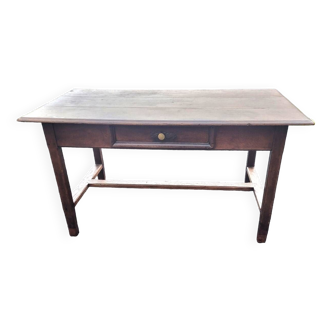 Old solid oak farm table with 1 drawer