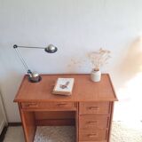 Vintage rattan desk from the 1970s.
