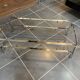 Table basse double plateau verre chrome style Bauhaus vintage 1970