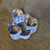 Brutalist cut glass candle holder