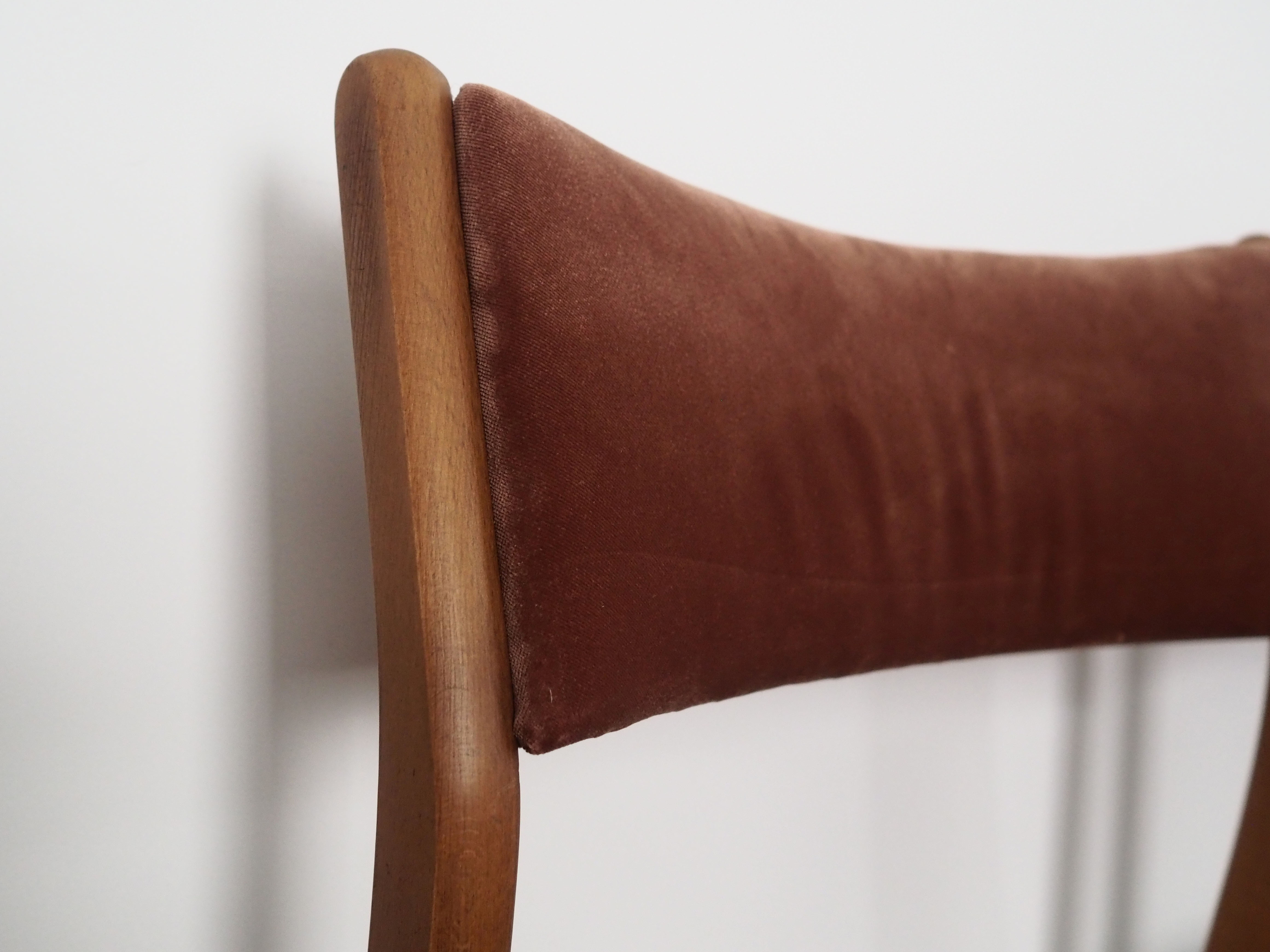 Set of six beech chairs, Danish design, 70s, made in Denmark