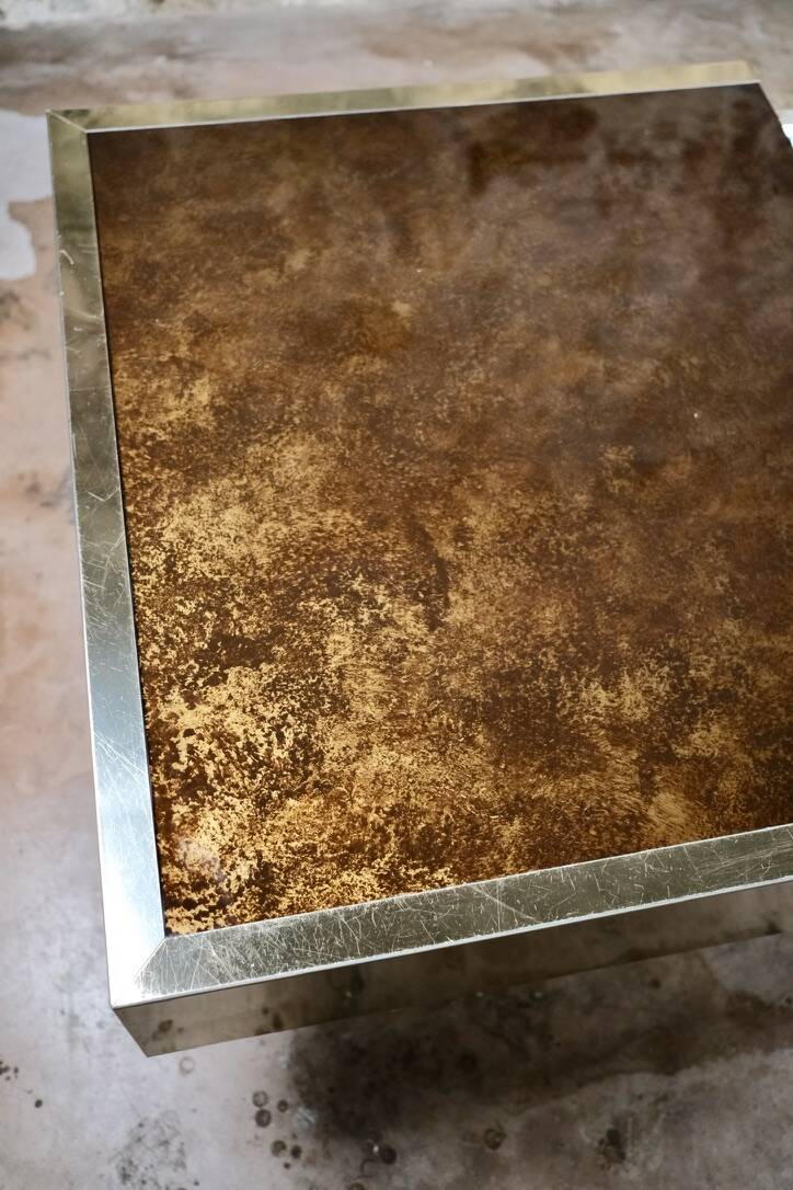 Brass solar flare bar coffee table, Cidue, Italy, 1970s