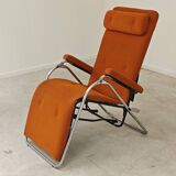 Transat d'intérieur , chaise longue Lama 70's orange