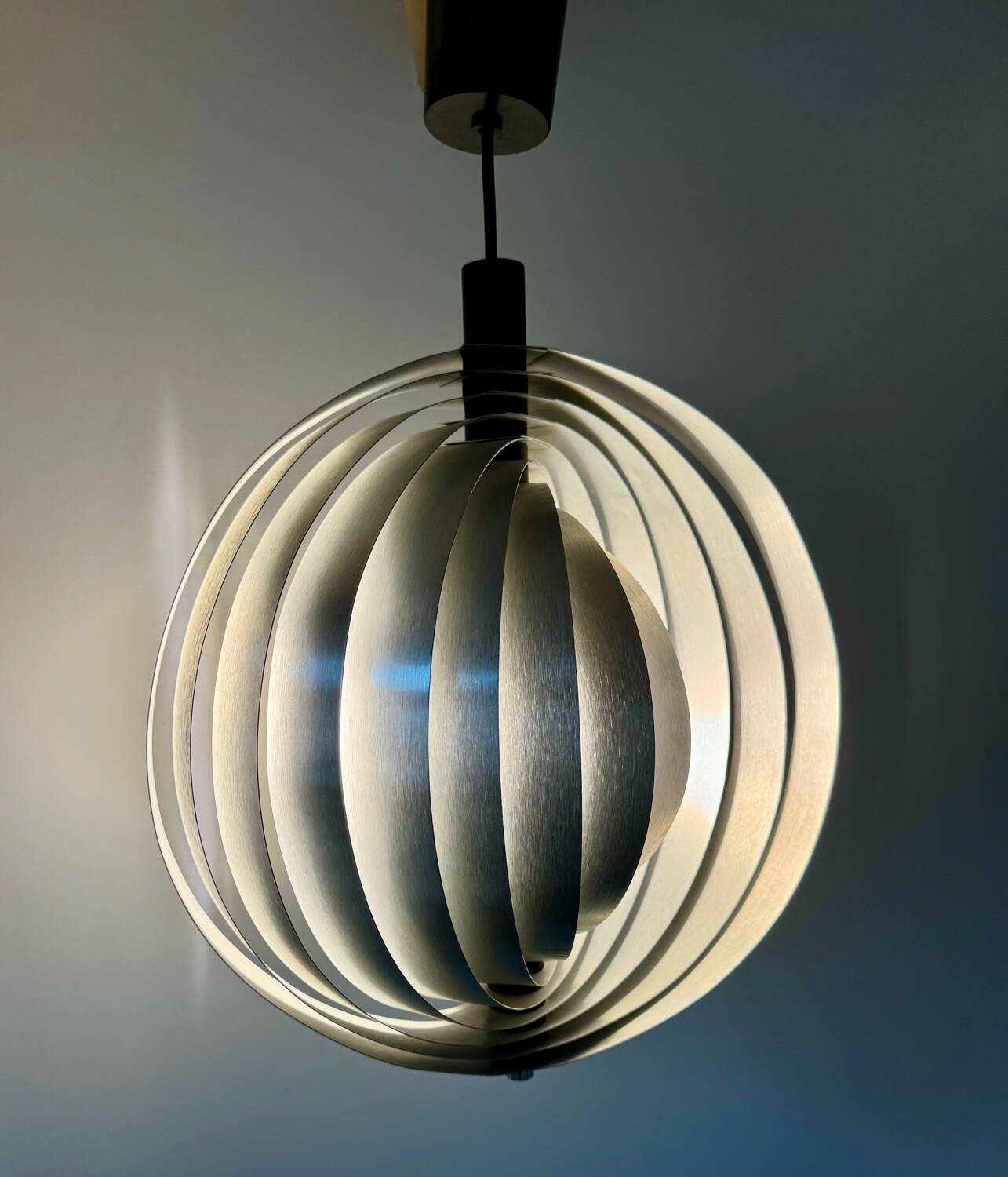 Moon modular suspension in brushed steel / 70s