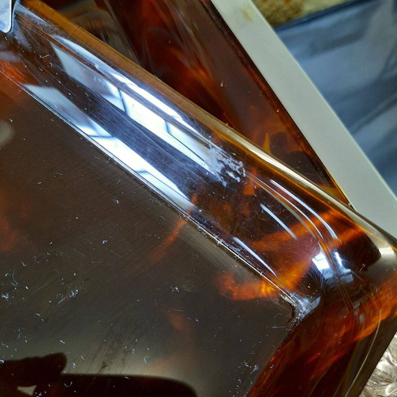 Pair of vintage trays in briar effect lucite