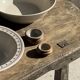 Set of a salad bowl and a vintage brown circular dish D28.