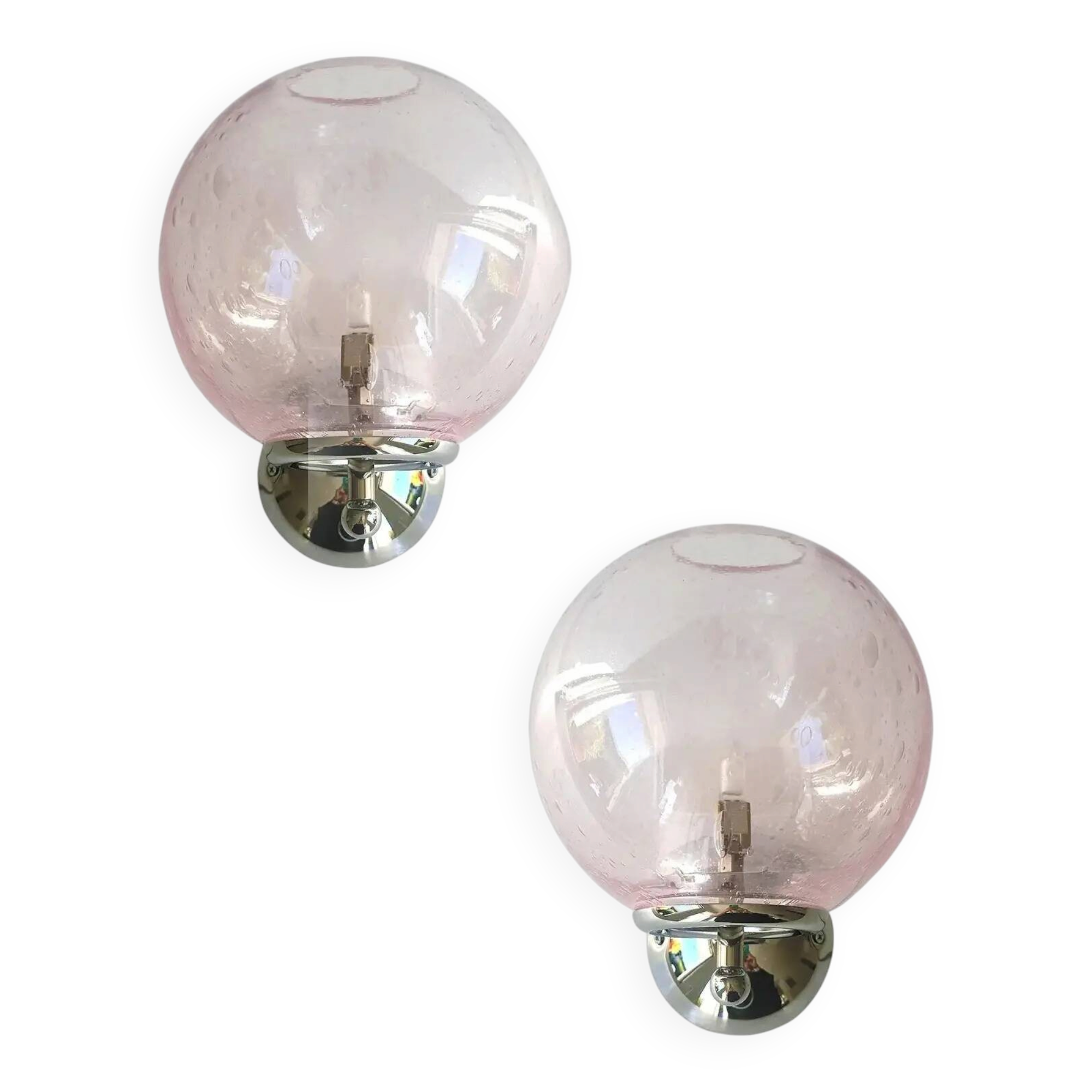 Pink Pulegoso Murano Glass Wall Sconces by Simoeng, Set of 2
