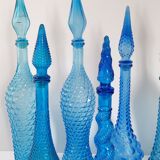 Set of 21 vintage Empoli decanters